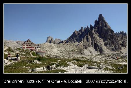 Drei Zinne Hutte (Rifugio Tre Cime - A. Locatelli, 2405 m.n.m.)